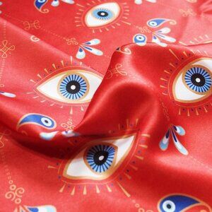 Evil Eye Satin Bandana, 48x48cm